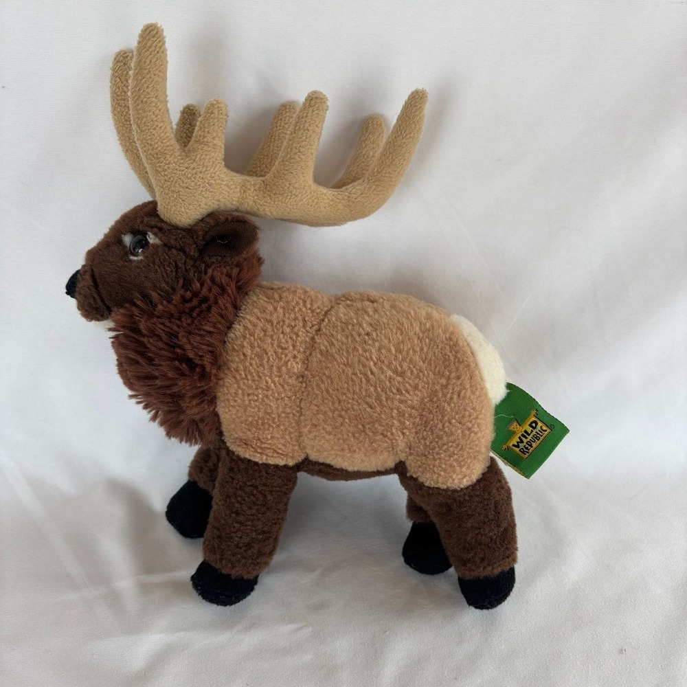Wild Republic Mini Elk 8" Plush Stuffed Animal Standing‎ Soft Toy New